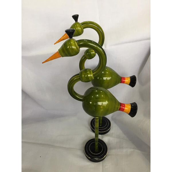 Wooden Cranes Crafted by Etikoppaka Artisans - Set of 2