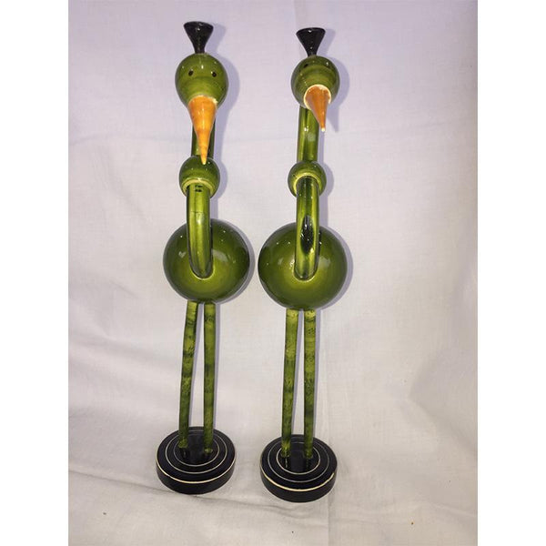 Wooden Cranes Crafted by Etikoppaka Artisans - Set of 2
