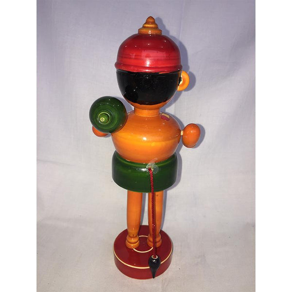 Wooden Hanuman Idol with Red Cap Crafted by Etikoppaka Artisans
