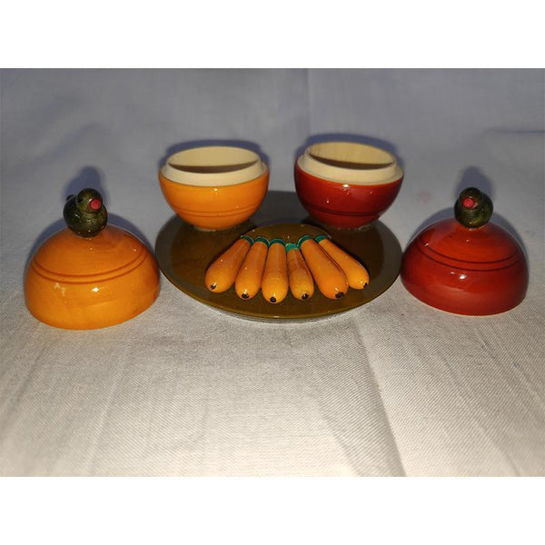 Wooden Kumkumabarini Created by Crafted by Etikoppaka Artisans