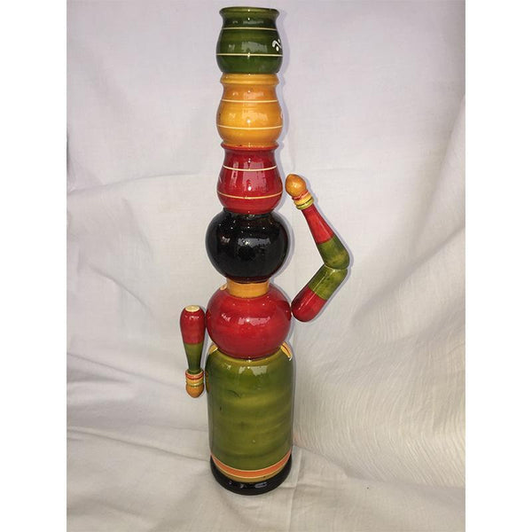 Wooden Lady Doll with Pots Crafted by Etikoppaka Artisans