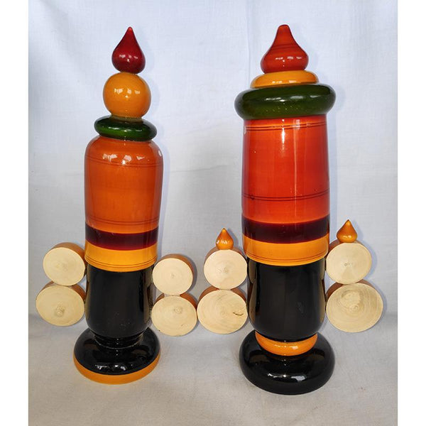 Wooden Lord Venkatesh Idols Crafted by Etikoppaka Artisans - Set of 2