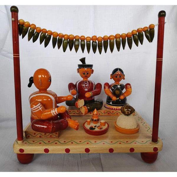 Wooden Marriage Mandapam Set Crafted by Etikoppaka Artisans