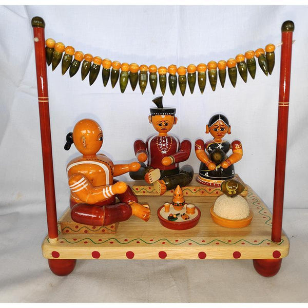 Wooden Marriage Mandapam Set Crafted by Etikoppaka Artisans