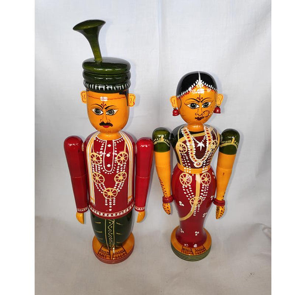 Wooden Marriage Pair Carved by Etikoppaka Artisans