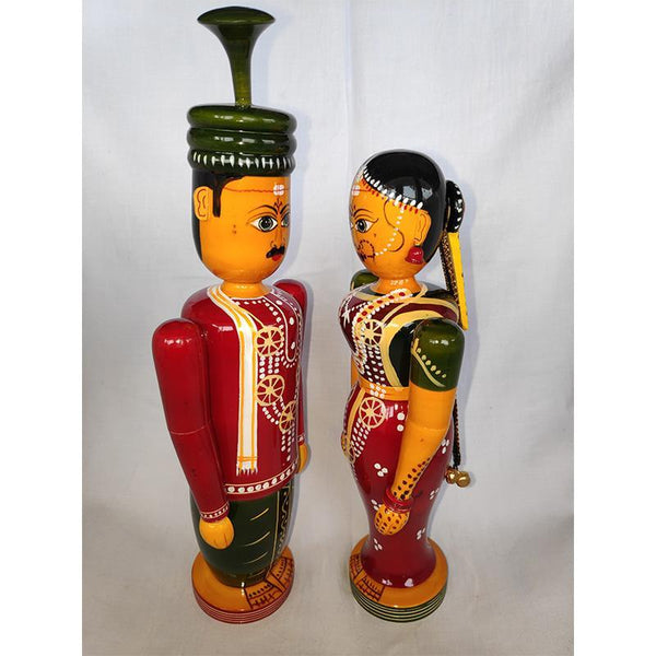 Wooden Marriage Pair Carved by Etikoppaka Artisans