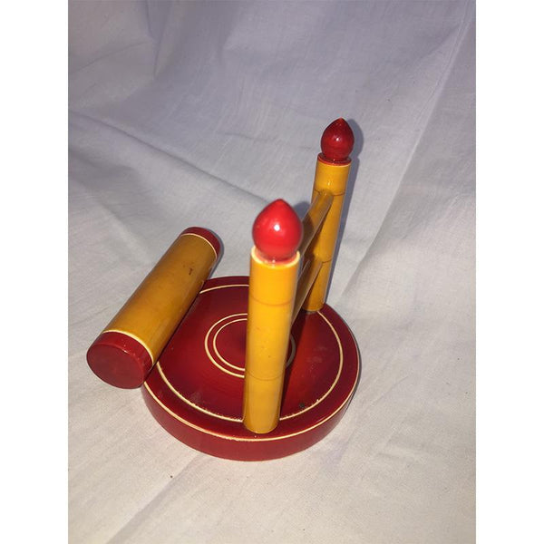 Wooden Mobile Holder Set Crafted by Etikoppaka Artisans - Set of 2