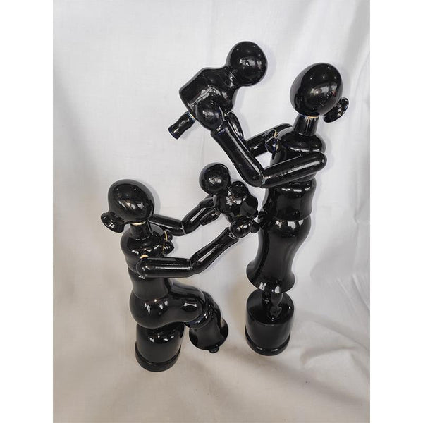 Wooden Mother and Child Figurines Crafted by Etikoppaka Artisans - Set of 2