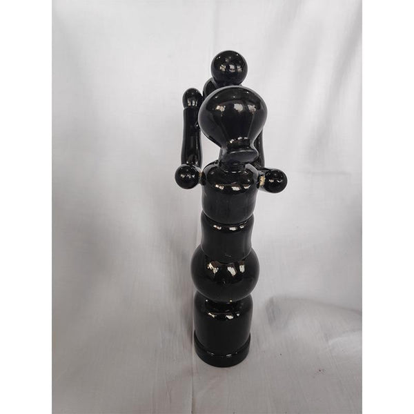 Wooden Mother and Child Sitting Figurine Crafted by Etikoppaka Artisans