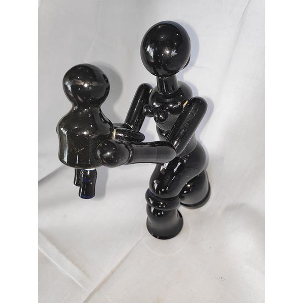 Wooden Mother and Child Sitting Figurine Crafted by Etikoppaka Artisans
