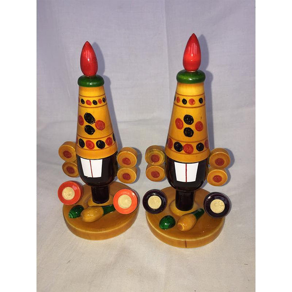 Wooden Lord Venkatesh Idols Crafted by Etikoppaka  Artisans - Set of 2
