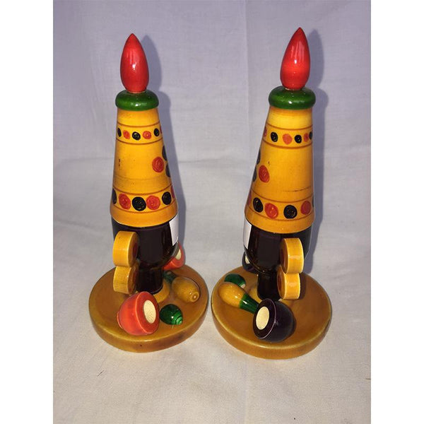 Wooden Lord Venkatesh Idols Crafted by Etikoppaka  Artisans - Set of 2