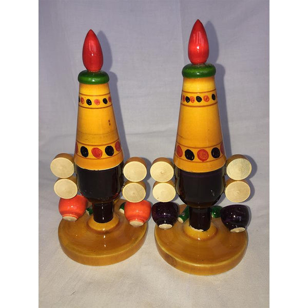 Wooden Lord Venkatesh Idols Crafted by Etikoppaka  Artisans - Set of 2