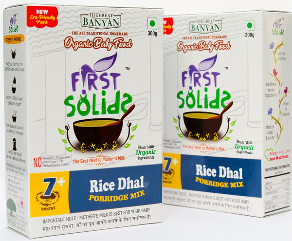 First Solids Organic Baby Porridge - Rice Dhal (7-24 Months)