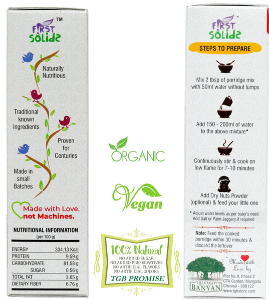 First Solids Organic Baby Porridge - Millets (9-24 Months)