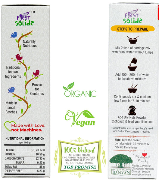 First Solids Organic Baby Kichadi - Millets & Rice (9-24 Months)
