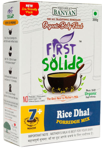 First Solids Organic Baby Porridge - Rice Dhal (7-24 Months)