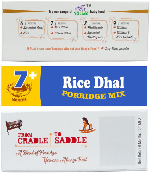 First Solids Organic Baby Porridge - Rice Dhal (7-24 Months)