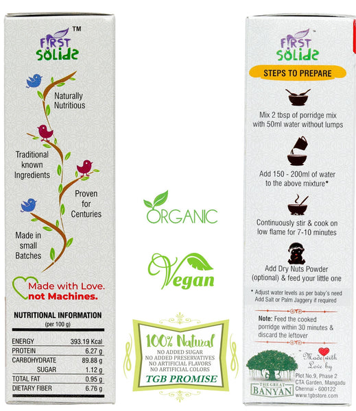 First Solids Organic Baby Porridge - Sprouted Ragi (6-24 Months)