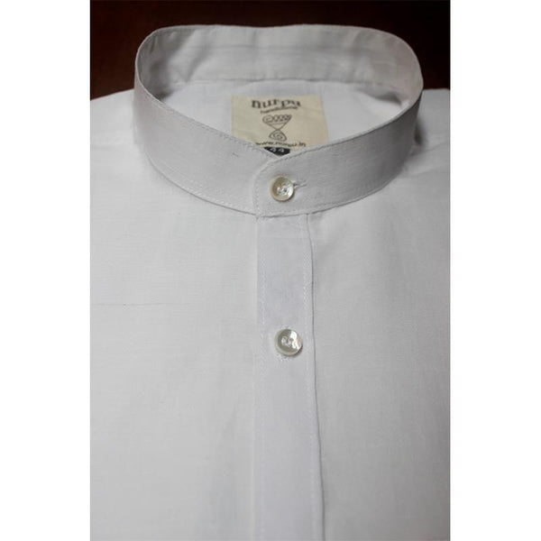 Full Sleeve White Shirt (Plain) Handcrafted by Traditional Weavers of Chennimalai village, TN
