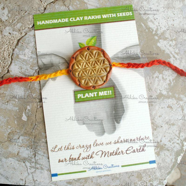 Plantable Clay and Seed Rakhi - Flora Mandala