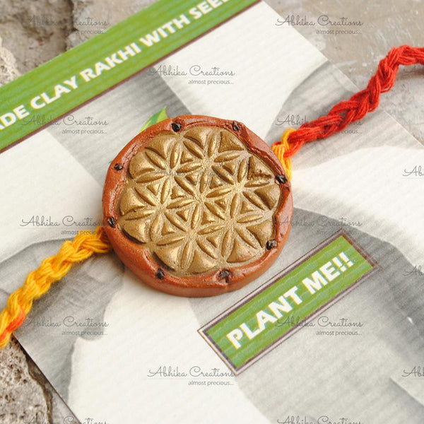 Plantable Clay and Seed Rakhi - Flora Mandala