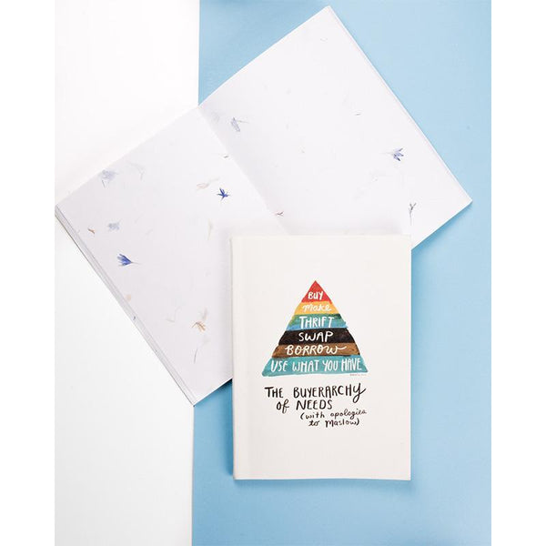 Floral Paper Notebook made from Cotton Waste (A5) - 80 Pages