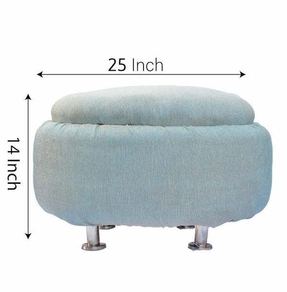 Eco-Friendly Pouffe/Backless Sofa/ Footrest Made With Recycled Tyres - Light Blue