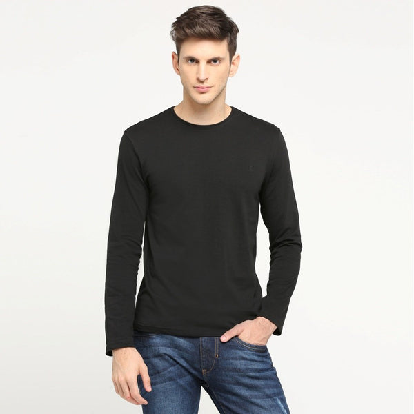 100% Organic Cotton Full Sleeve T-shirt - Fiery Black
