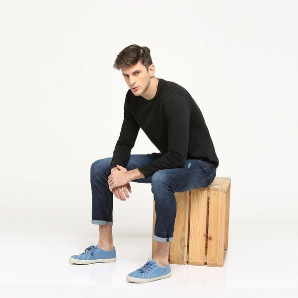 100% Organic Cotton Full Sleeve T-shirt - Fiery Black