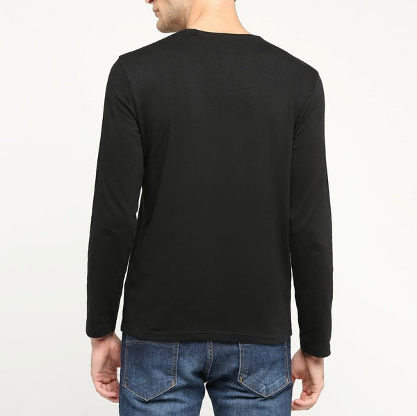 100% Organic Cotton Full Sleeve T-shirt - Fiery Black