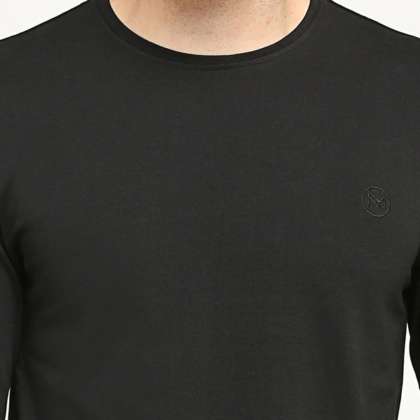 100% Organic Cotton Full Sleeve T-shirt - Fiery Black