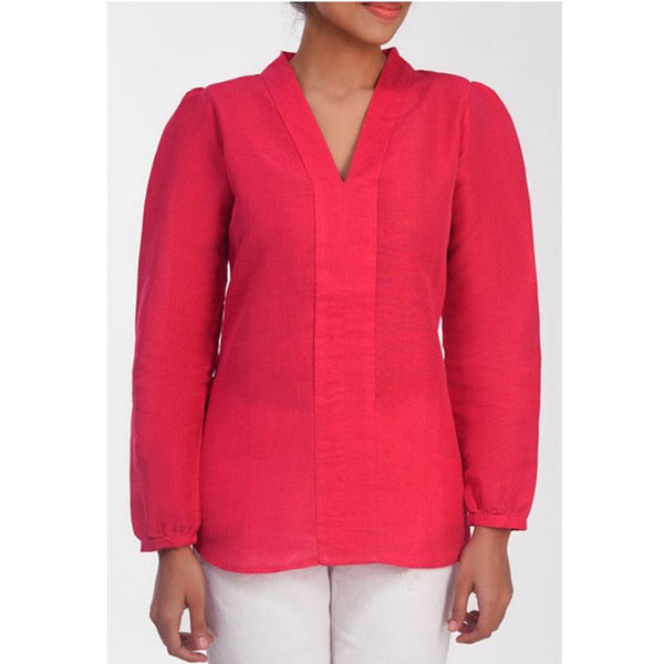 Handwoven Cotton Women's Top - Gemma Pink