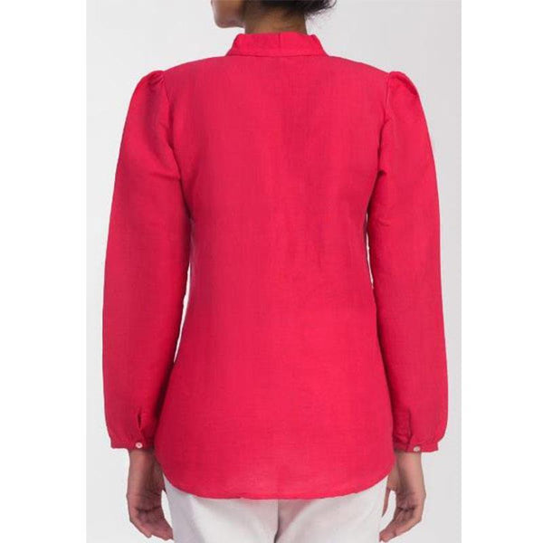 Handwoven Cotton Women's Top - Gemma Pink