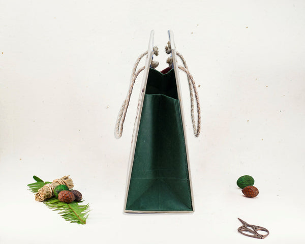 Floral Recycled Paper Gift Bag Handmade by Women Artisans