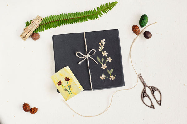 Blue/ Red Small Floral Giftbox Handmade by Women Artisans