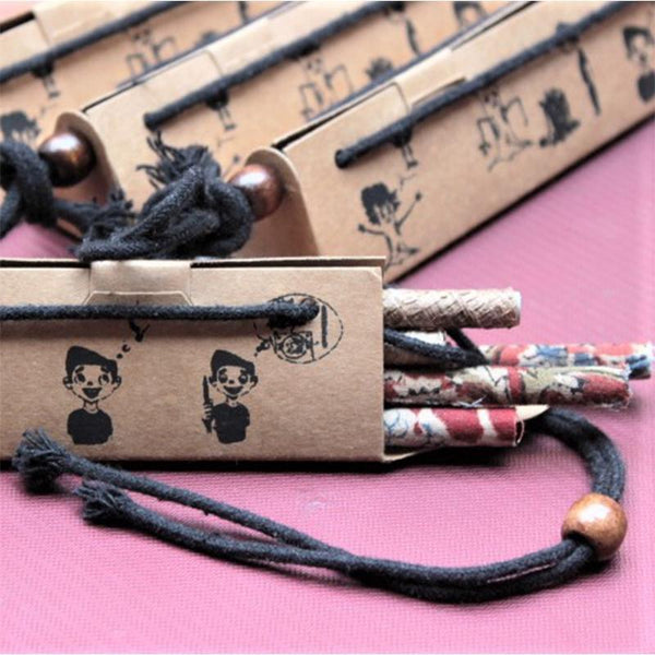 Gift Bundle (10 boxes) of Recycled Paper Pencils with Repurposed Banana Fibre and Cotton Kalamkari Fabric