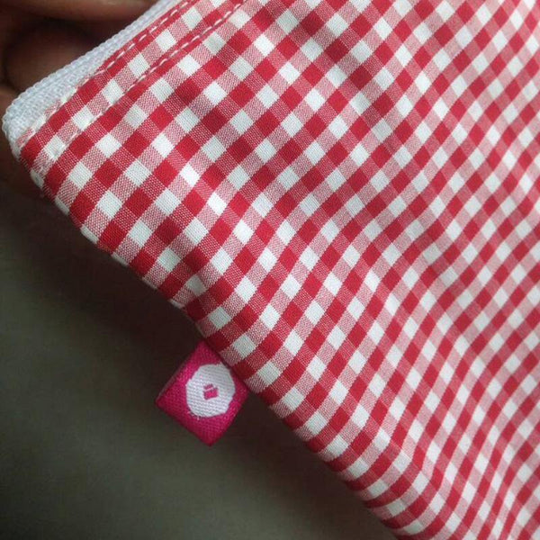 Pink Checkered Pouches (Set of 2), (Fair Trade, Low  wastage )