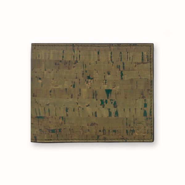 Cork Fabric Men's Coin Wallet - Olive