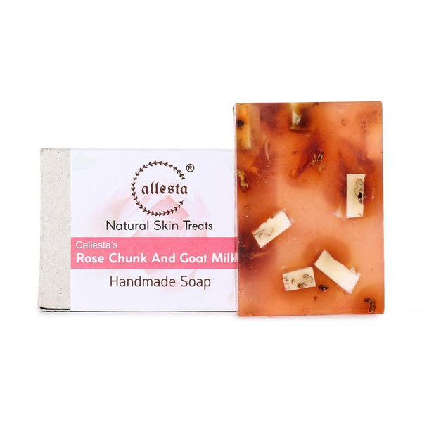 Natural Goat Milk and Rose Chunk Soap, 100g