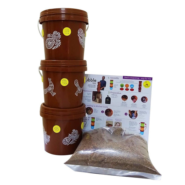 Gobble Solo 3-Tier Indoor Mini Home Composting Kit (for One person)