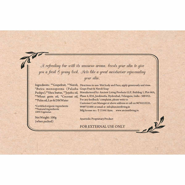 Grapefruit & Neroli Luxury Handmade Soap (100gms)