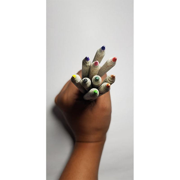 Green Dopo Set Jumbo - Assorted Pencils made from recycled newspaper (6 Packs)