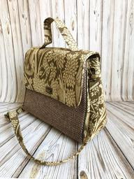 Naturally Dyed Green Kalamkari Jute Bag