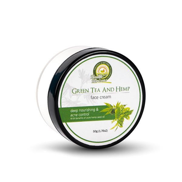 Natural and Vegan Green Tea and Hemp Face Cream, 50g