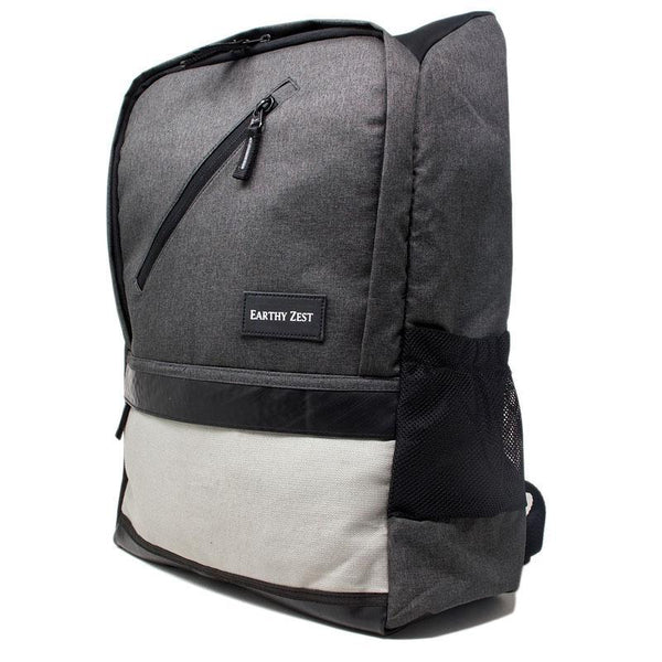 Upcycled Denim Unisex Backpack - Grey