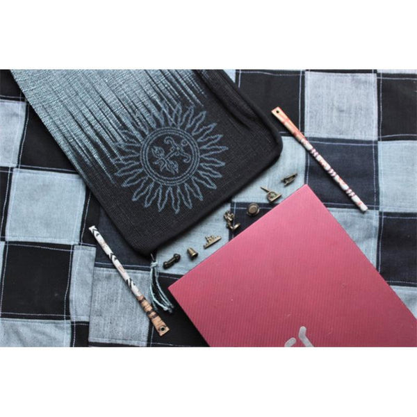 MacBook Air Sleeve Made with Hibiscus Fibre - Grey with Sun Motif