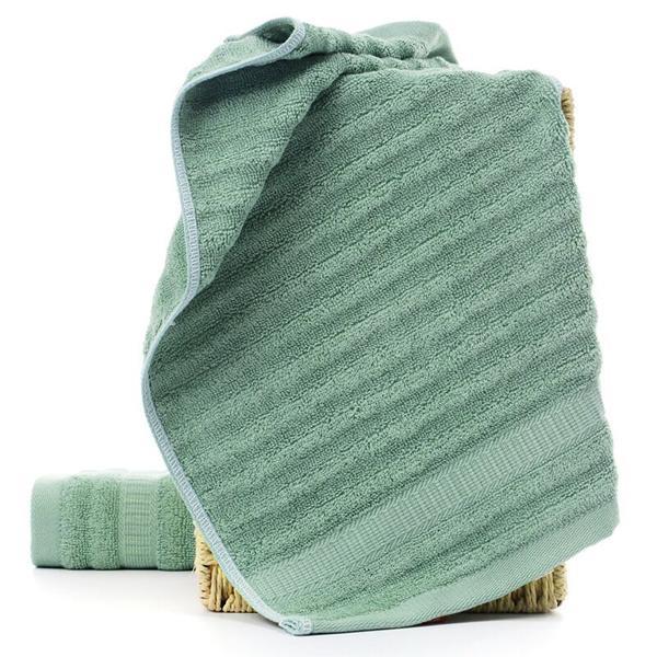 Ultra Soft, Absorbent and Anti-Microbial 600 GSM Sports/Gym Bamboo Hand Towel, Set of 2 - Olive Green