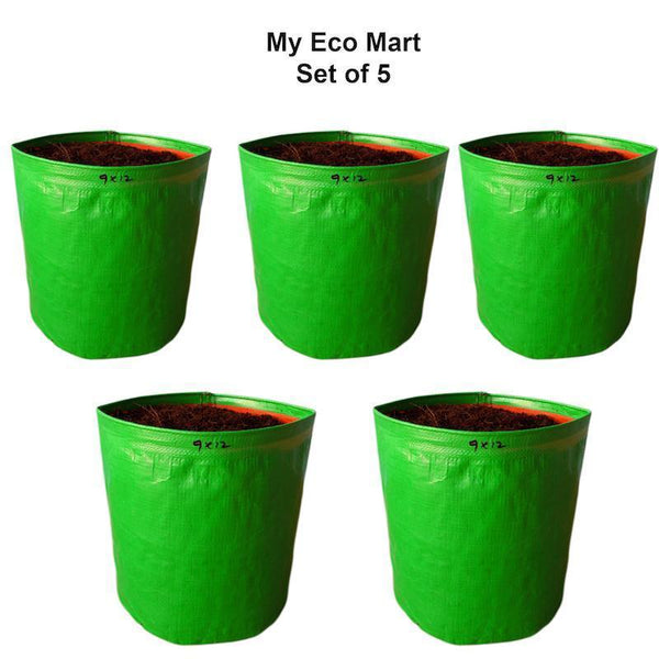 HDPE Grow Bags For Terrace Gardening - 23cm * 30cm (Pack of 5)