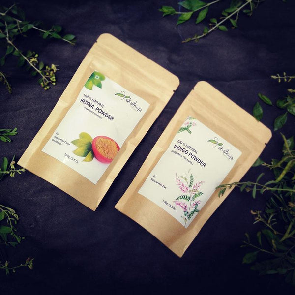 Natural Hair Colour Combo - Henna and Indigo Leaf Powder, 100g each